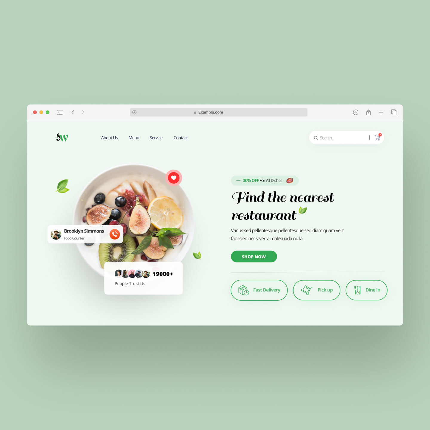 Simple UI Design Website For Organic Food Seller